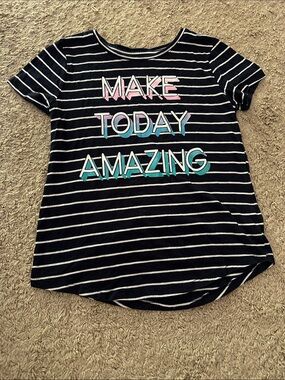 SO Navy Striped Tee with Pastel Pink, Blue & Teal Lettering